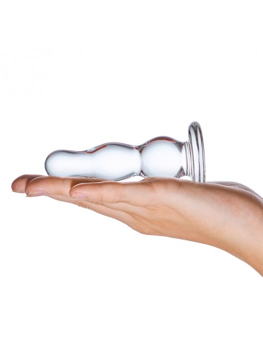 Анальный стимулятор-елочка из прозрачного стекла - 9 см. - Glas