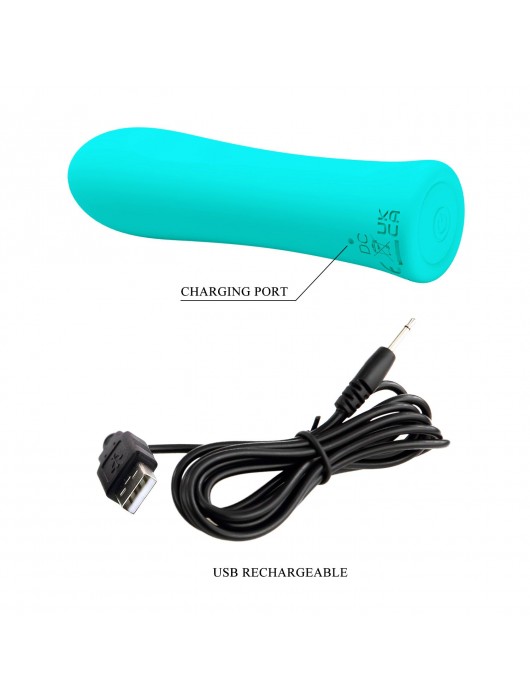 Мятный мини-вибратор Alfreda - 10,2 см. - Baile