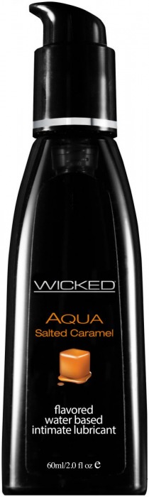 Лубрикант с ароматом соленой карамели Wicked Aqua Salted Caramel - 60 мл. - Wicked - купить с доставкой в Уссурийске