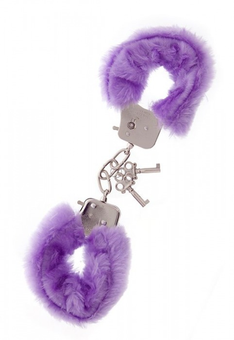 Фиолетовые меховые наручники METAL HANDCUFF WITH PLUSH LAVENDER - Dream Toys - купить с доставкой в Уссурийске