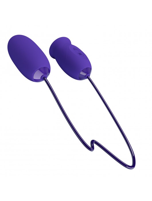 Фиолетовое виброяйцо с клиторальным стимулятором на сцепке Daisy-Youth - Baile