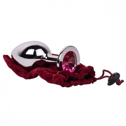 Большой стальной плаг с розовым кристаллом Pink Bubble Gum - 9,5 см. - Erotic Fantasy - купить с доставкой в Уссурийске