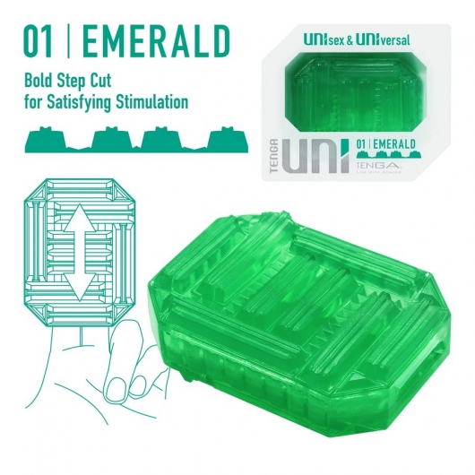 Зеленый мастурбатор-стимулятор Tenga Uni Emerald - Tenga - в Уссурийске купить с доставкой
