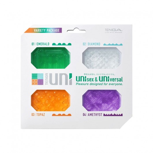 Набор из 4 мастурбаторов-стимуляторов Tenga Uni Variety Pack - Tenga - в Уссурийске купить с доставкой