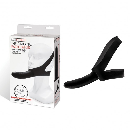 Черный фаллоимитатор с креплением на лицо The Original Facilitator - 14 см. - Lux Fetish - купить с доставкой в Уссурийске
