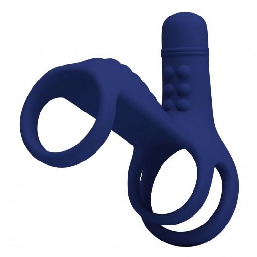 Синяя вибронасадка на пенис Vibrating Penis Sling - Baile - в Уссурийске купить с доставкой