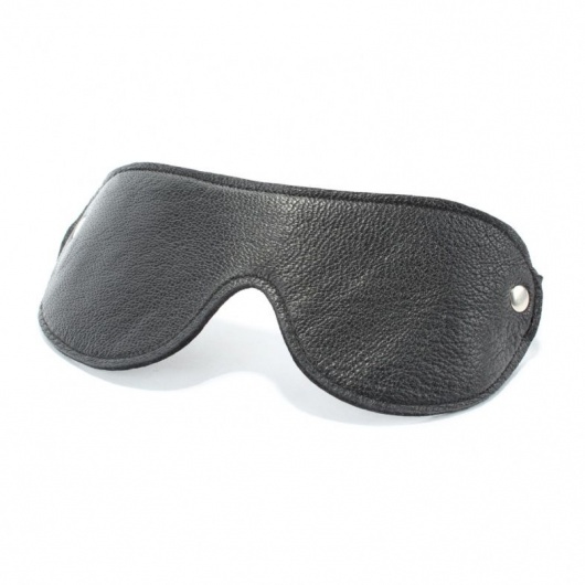 Черная кожаная маска на глаза - БДСМ Арсенал - купить с доставкой в Уссурийске