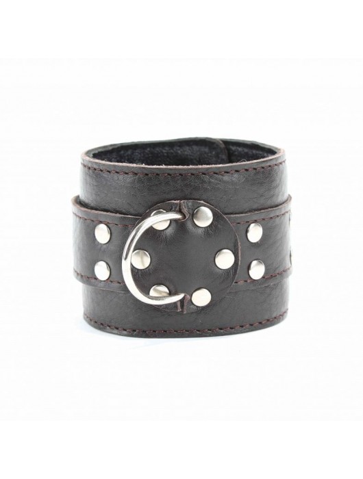 Коричневые оковы из мягкой кожи на металлической цепочке - БДСМ Арсенал - купить с доставкой в Уссурийске