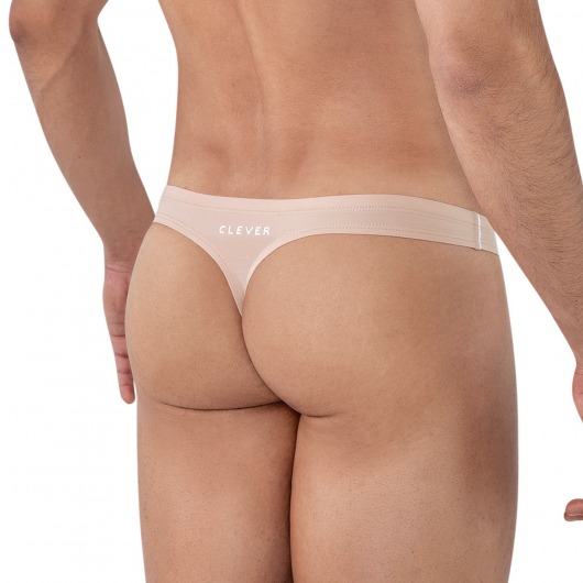 Бежевые трусы-тонги Mente Thong - Clever Masculine Underwear купить с доставкой