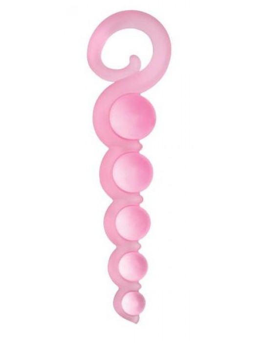 Розовая анальная цепочка из 5 шариков различного диаметра - 25,5 см. - Dream Toys