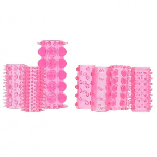 Набор из 7 розовых насадок на пенис ONE-A-DAY PENIS SLEEVES PINK - Seven Creations - в Уссурийске купить с доставкой