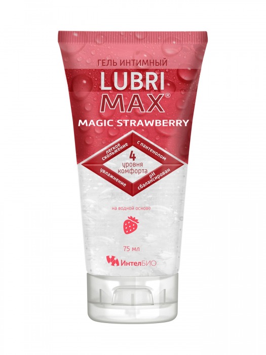 Интимный гель-смазка на водной основе Lubrimax Magic Strawberry - 75 мл. - ИнтелБИО - купить с доставкой в Уссурийске