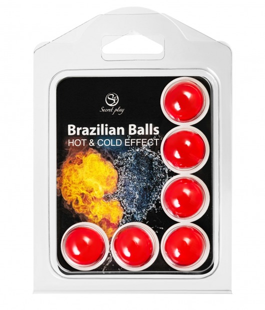 Набор из 6 шариков с массажным маслом Brazilian Balls с охлаждающим и разогревающим эффектом - Secret Play - купить с доставкой в Уссурийске