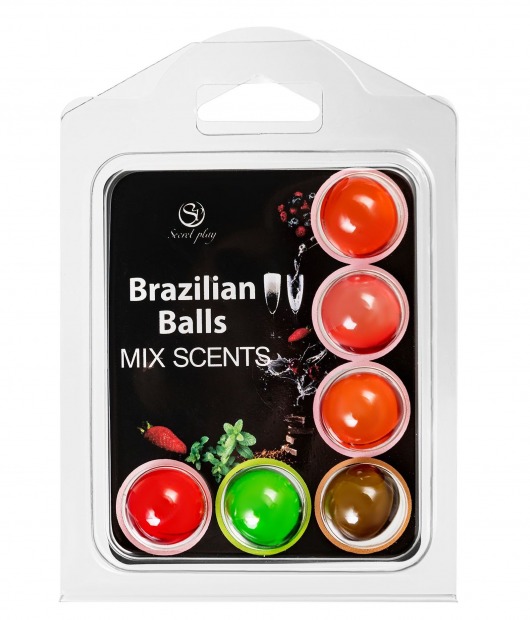 Набор из 6 шариков с ароматизированными массажными маслами Brazilian Balls - Secret Play - купить с доставкой в Уссурийске