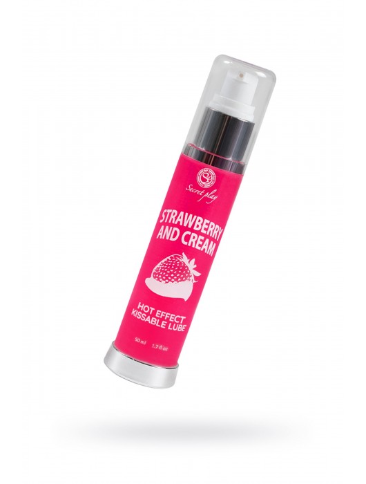 Массажное масло 2-в-1 с разогревающим эффектом и вкусом клубники со сливками - 50 мл. - Secret Play - купить с доставкой в Уссурийске