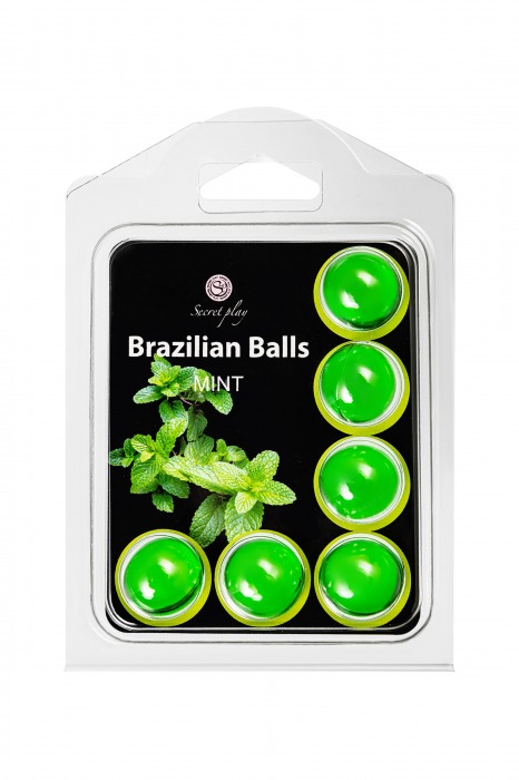 Набор из 6 шариков с массажным маслом Brazilian Balls с ароматом мяты - Secret Play - купить с доставкой в Уссурийске