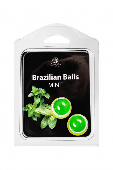 Набор из 2 шариков с массажным маслом Brazilian Balls с ароматом мяты - Secret Play - купить с доставкой в Уссурийске