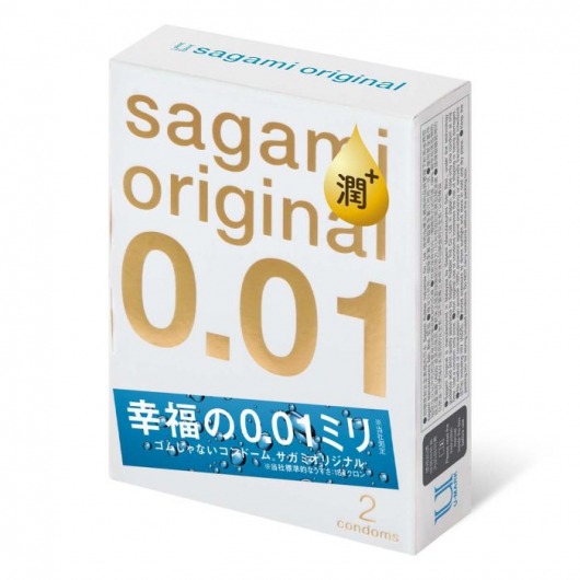 Увлажнённые презервативы Sagami Original 0.01 Extra Lub - 2 шт. - Sagami - купить с доставкой в Уссурийске