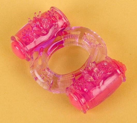 Фиолетовое виброкольцо с двумя вибропульками - Toyfa Basic - в Уссурийске купить с доставкой