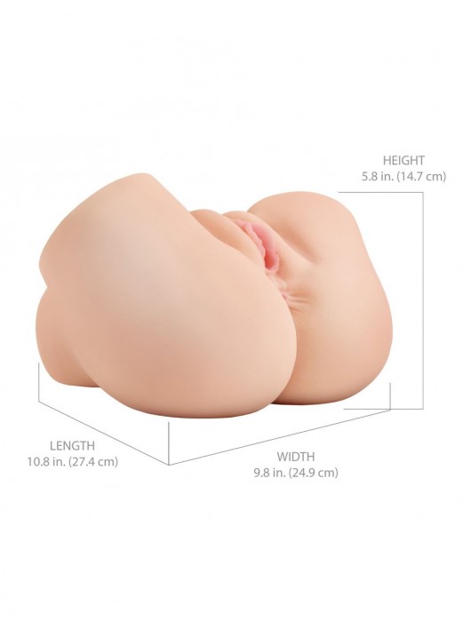 Телесный мастурбатор-полуторс с вибрацией и эффектом всасывания Back That Ass Up - Pipedream - в Уссурийске купить с доставкой