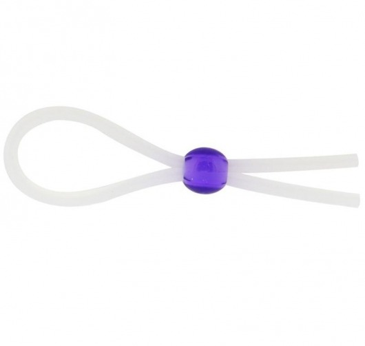 Прозрачное лассо с фиолетовой бусиной SILICONE COCK RING WITH BEAD LAVENDER - NMC - в Уссурийске купить с доставкой