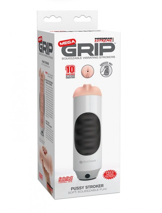 Мастурбатор-вагина Extreme Toyz Mega Grip Vibrating Stroker Mouth - Pipedream - в Уссурийске купить с доставкой