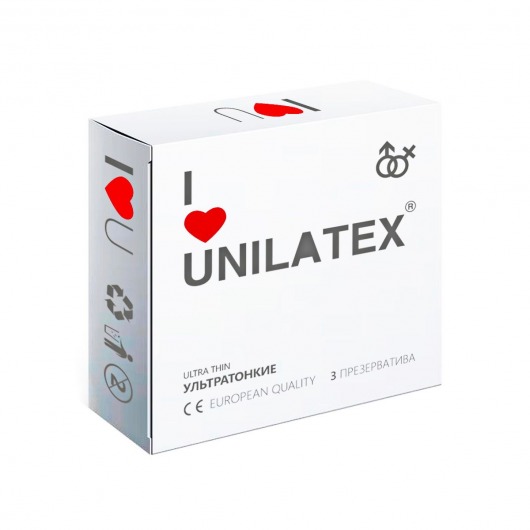 Ультратонкие презервативы Unilatex Ultra Thin - 3 шт. - Unilatex - купить с доставкой в Уссурийске