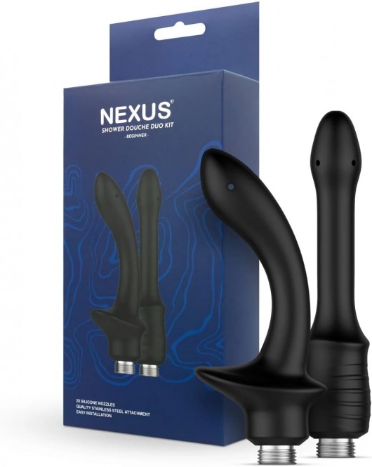 Набор из 2 насадок для анального душа Shower Douche Duo Kit Beginner - Nexus Range - купить с доставкой в Уссурийске