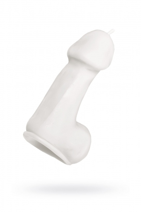 Белая свеча в форме пениса - 47 гр. - Pecado - купить с доставкой в Уссурийске