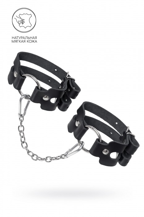 Черные кожаные оковы из двух ремешков - Pecado - купить с доставкой в Уссурийске Черные кожаные оковы из двух ремешков - Pecado - купить с доставкой в Уссурийске