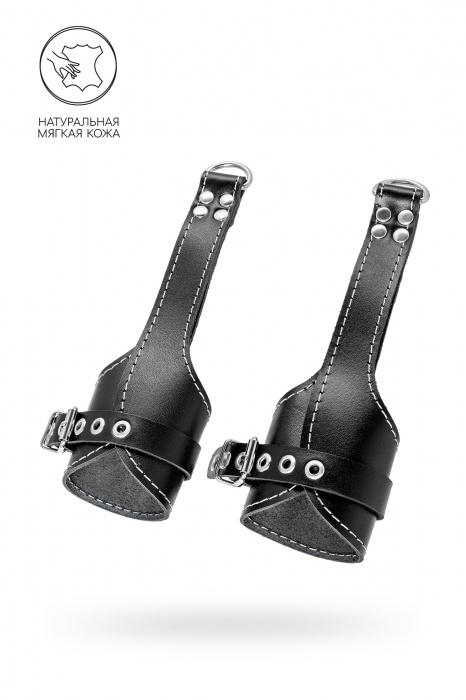 Черные подвесы с белой строчкой - Pecado - купить с доставкой в Уссурийске