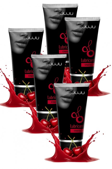 Набор из 5 съедобных лубрикантов JUJU со вкусом вишни - JuJu - купить с доставкой в Уссурийске