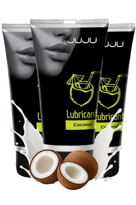 Набор из 3 съедобных лубрикантов JUJU со вкусом кокоса - JuJu - купить с доставкой в Уссурийске