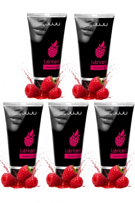 Набор из 5 съедобных лубрикантов JUJU со вкусом малины - JuJu - купить с доставкой в Уссурийске
