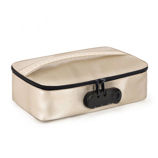 Золотистая сумочка для хранения игрушек Discreet Box - Dorcel - купить с доставкой в Уссурийске