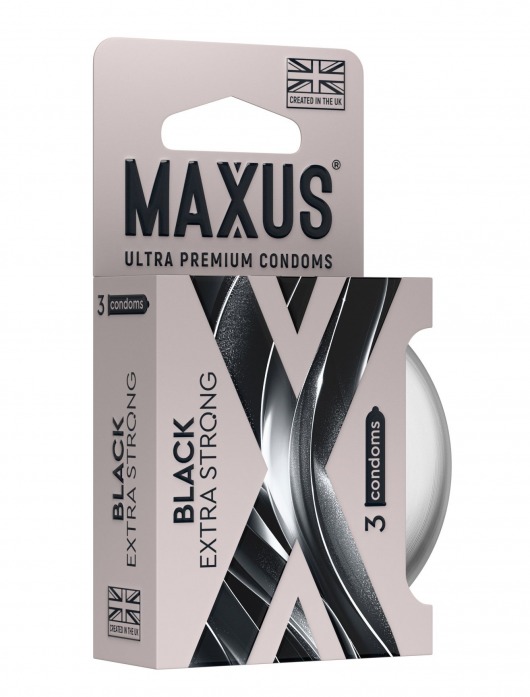 Черные утолщенные презервативы MAXUS Extra Strong с железным кейсом - 3 шт. - Maxus - купить с доставкой в Уссурийске