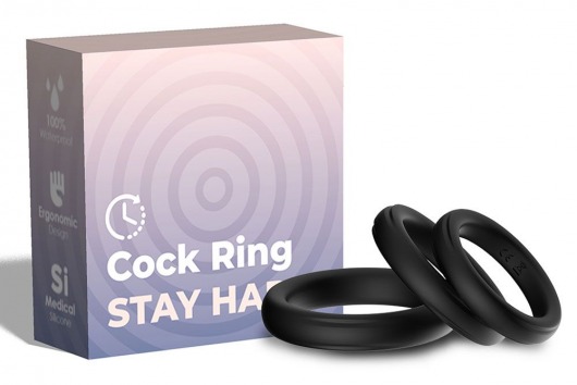 Набор из 3 черных эрекционных колец Stay Hard - Boys of Toys - в Уссурийске купить с доставкой