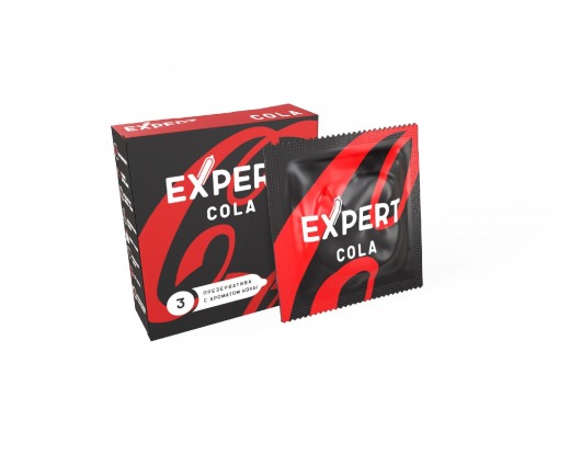 Презервативы с ароматом колы Expert Cola - 3 шт. - Expert - купить с доставкой в Уссурийске
