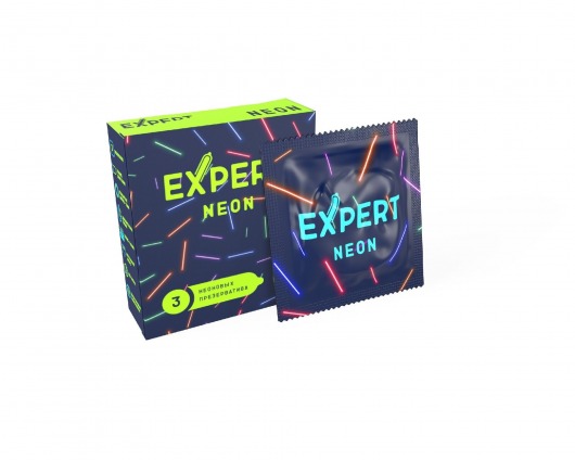 Светящиеся в темноте презервативы Expert Neon - 3 шт. - Expert - купить с доставкой в Уссурийске