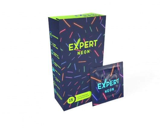 Светящиеся в темноте презервативы Expert Neon - 15 шт. - Expert - купить с доставкой в Уссурийске