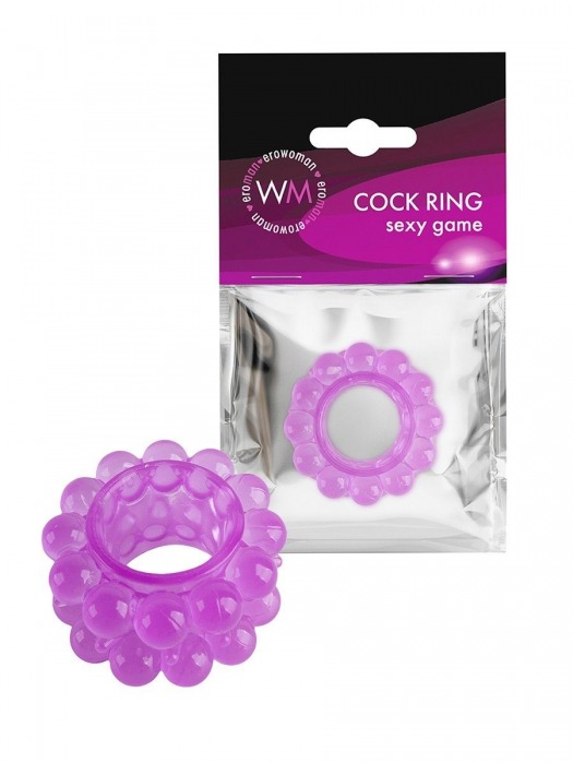 Лиловое эрекционное кольцо с 2 рядами стимулирующих шариков - Erowoman-Eroman - в Уссурийске купить с доставкой