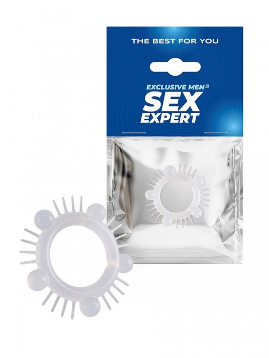 Эластичное эрекционное кольцо с шишечками и шипами - Sex Expert - в Уссурийске купить с доставкой