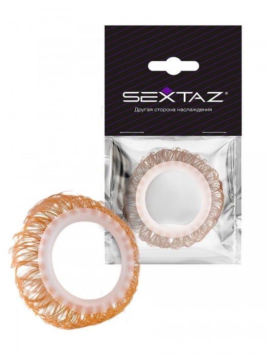 Эрекционное кольцо с бежевыми «ресничками» - Sextaz - в Уссурийске купить с доставкой