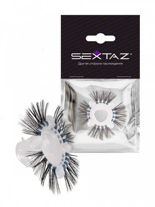 Эластичное эрекционное кольцо с черными «ресничками» - Sextaz - в Уссурийске купить с доставкой
