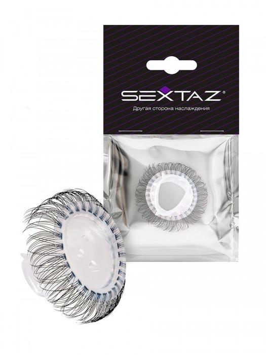 Эластичное эрекционное кольцо с длинными черными «ресничками» - Sextaz - в Уссурийске купить с доставкой