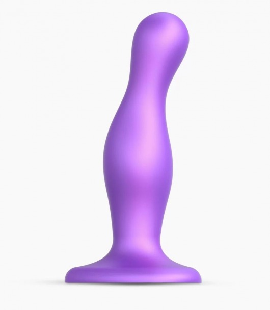 Фиолетовая насадка Strap-On-Me Dildo Plug Curvy size M - Strap-on-me - купить с доставкой в Уссурийске