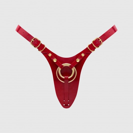 Красный пояс для фиксации насадок Strap-On-Me Leatherette Harness Fabulous - Strap-on-me - купить с доставкой в Уссурийске
