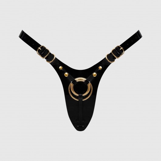 Черный пояс для фиксации насадок Strap-On-Me Leatherette Harness Fabulous - Strap-on-me - купить с доставкой в Уссурийске