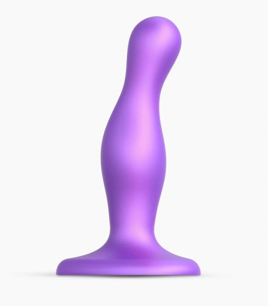 Фиолетовая насадка Strap-On-Me Dildo Plug Curvy size S - Strap-on-me - купить с доставкой в Уссурийске
