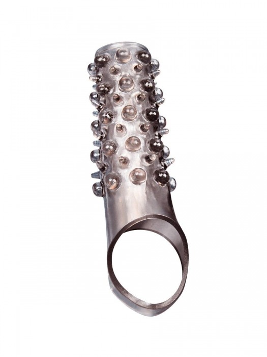 Дымчатая насадка на пенис с шипами и выпуклостями - 12 см. - Sex Expert - в Уссурийске купить с доставкой